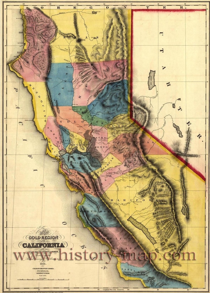 California Gold Map ~ &amp;quot;gold Mines And Mining. Gibbes&amp;#039; New Map Of - California Gold Mines Map
