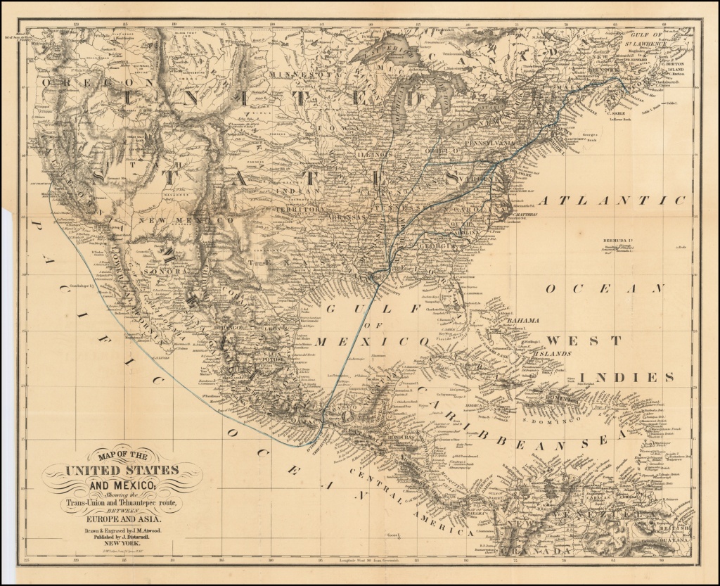 California Gold Rush Rarity) Map Of The United States And Mexico - California Gold Rush Map