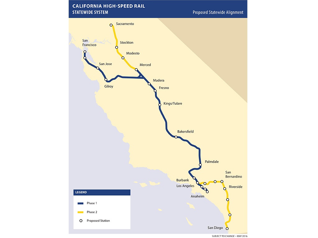 California High Speed Rail Plan Scaled Back - Railway Gazette - California Bullet Train Map