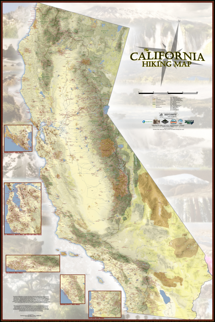 California Hiking Map - California Hiking Trails Map