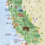California Illustrated Map   California Print   California Map   Illustrated Map Of California