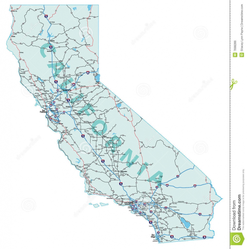 California Interstate Highway Map Stock Vector - Illustration Of - California Interstate Highway Map
