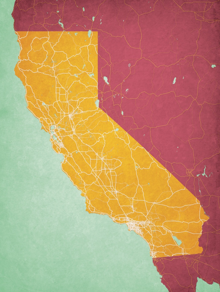 California Map Art - City Prints - California Map Art