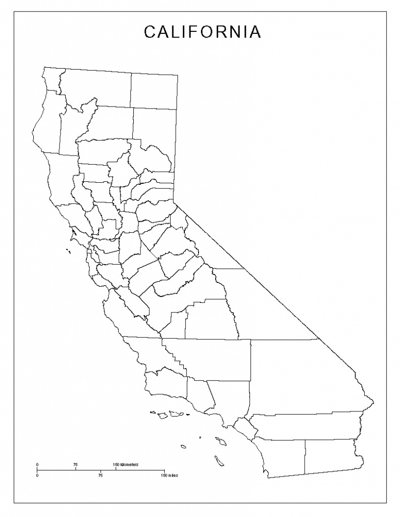 California Map California California Map With County Lines Inside - California Map With County Lines