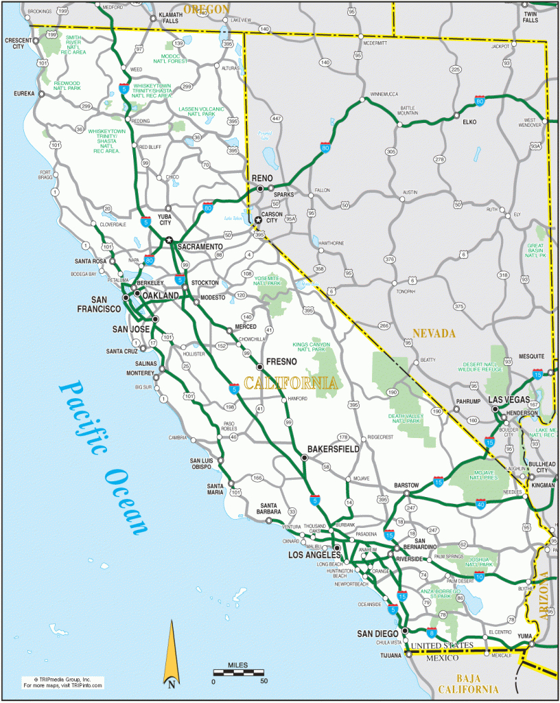 California Map - California Road Map Pdf