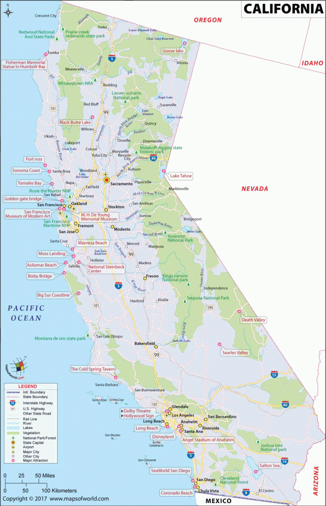 California Map | Map Of Ca, Us | Information And Facts Of California - Map Of California Usa
