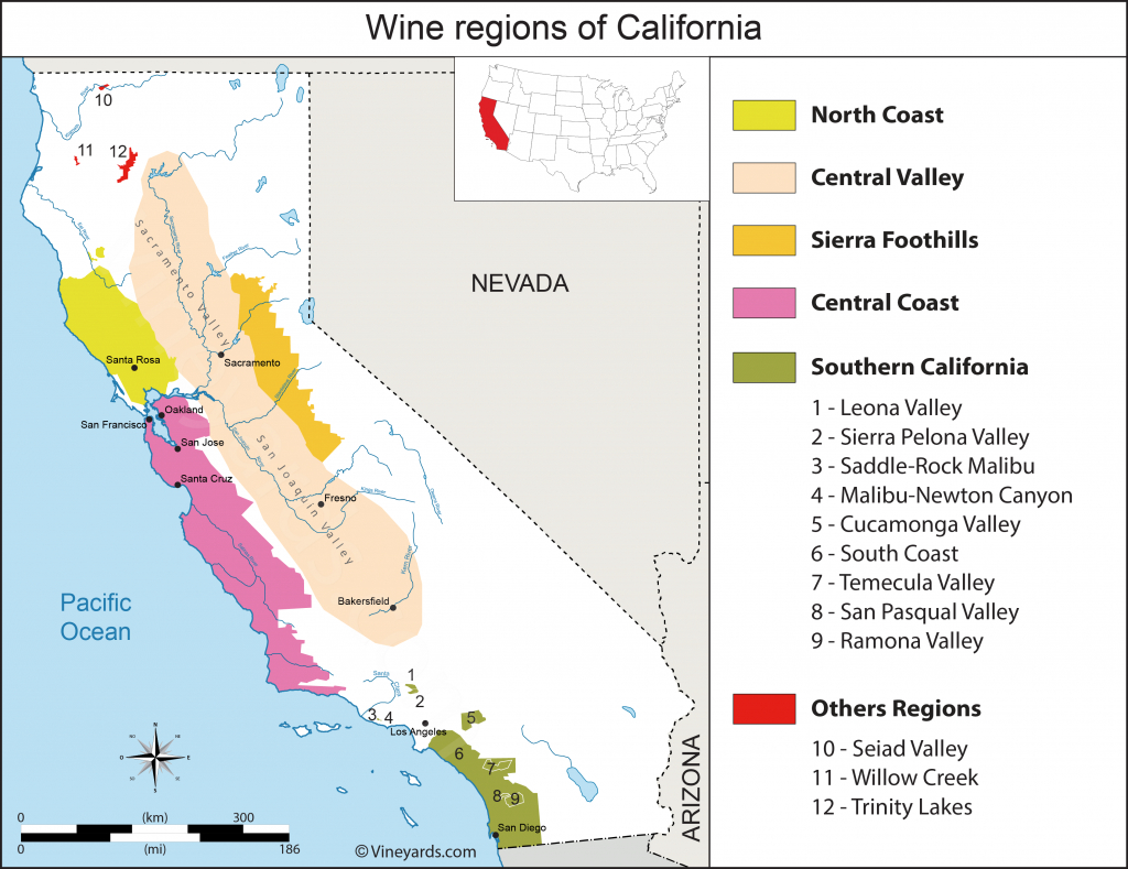 California Map Of Vineyards Wine Regions - California Wine Country Map