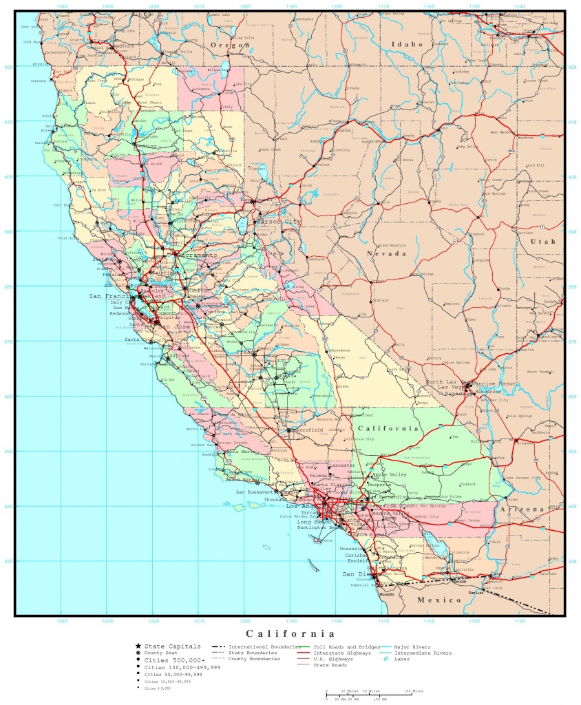 California Map - Online Maps Of California State - Printable Road Map Of California