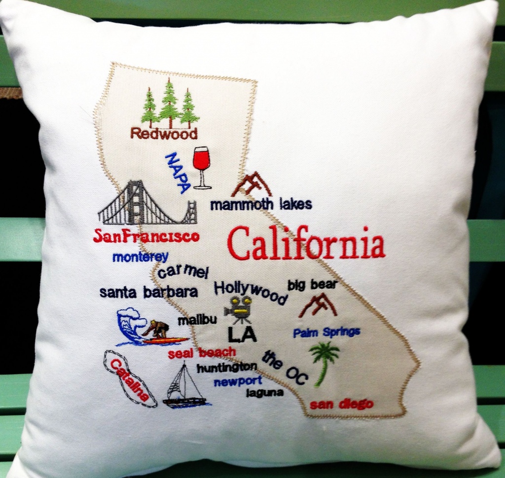 California Map Pillow California Gifts California Souvenir | Etsy - California Map Pillow