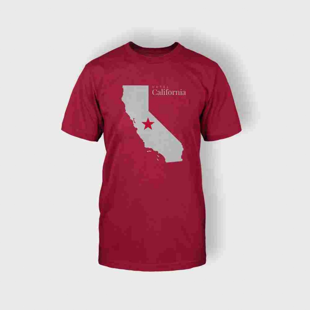 California Map T-Shirt (Red) - California Map T Shirt
