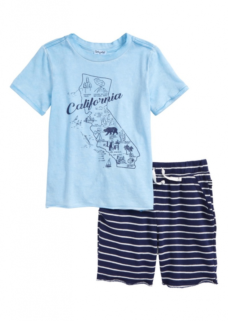 California Map T-Shirt &amp;amp; Shorts Set (Toddler Boys &amp;amp; Little Boys) - California Map T Shirt
