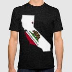 California Map With Californian Flag T Shirt   California Map T Shirt
