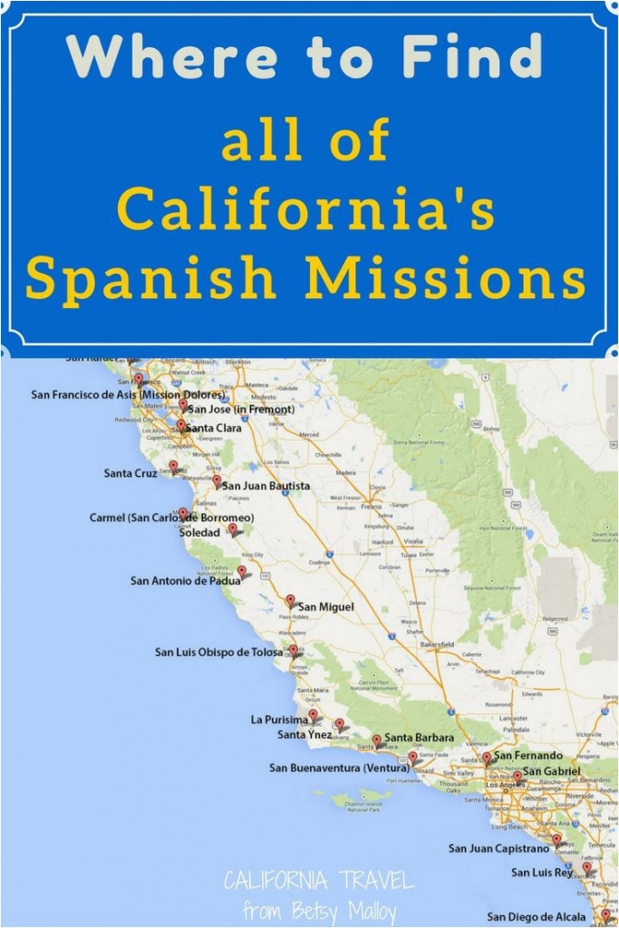 California Mission Map To Print On A Mission Map Of California S - California Missions Map Printable