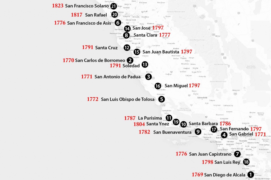 California Missions Map: Where To Find Them - Soledad California Map
