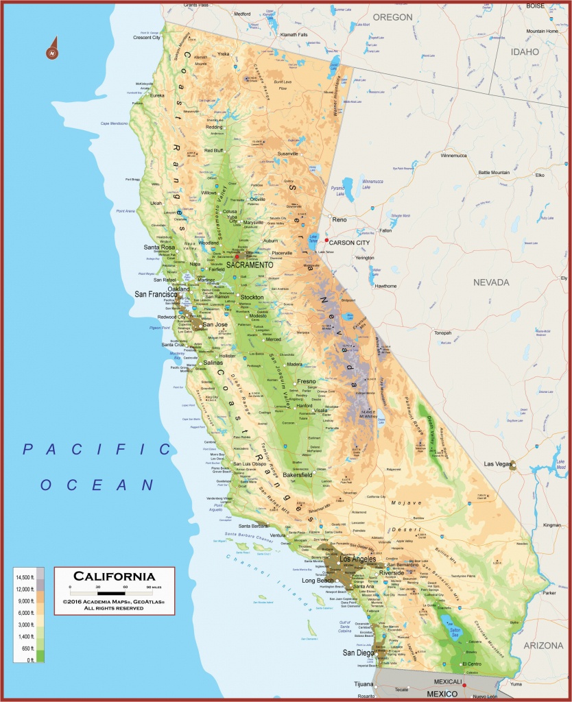 California Physical Features Map California Geography Map Maps - California Geography Map