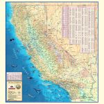 California Physical Wall Map   The Map Shop   Laminated California Wall Map
