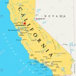 California Political Map With Capital Sacramento, Important Cities   California Rivers Map