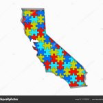 California Puzzle Pieces Map Working Together Illustration — Stock   California Map Puzzle