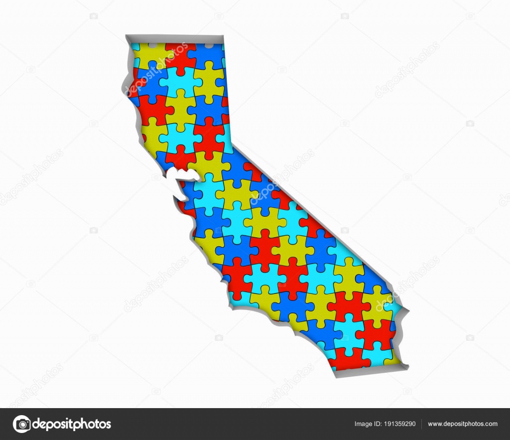 California Puzzle Pieces Map Working Together Illustration — Stock - California Map Puzzle
