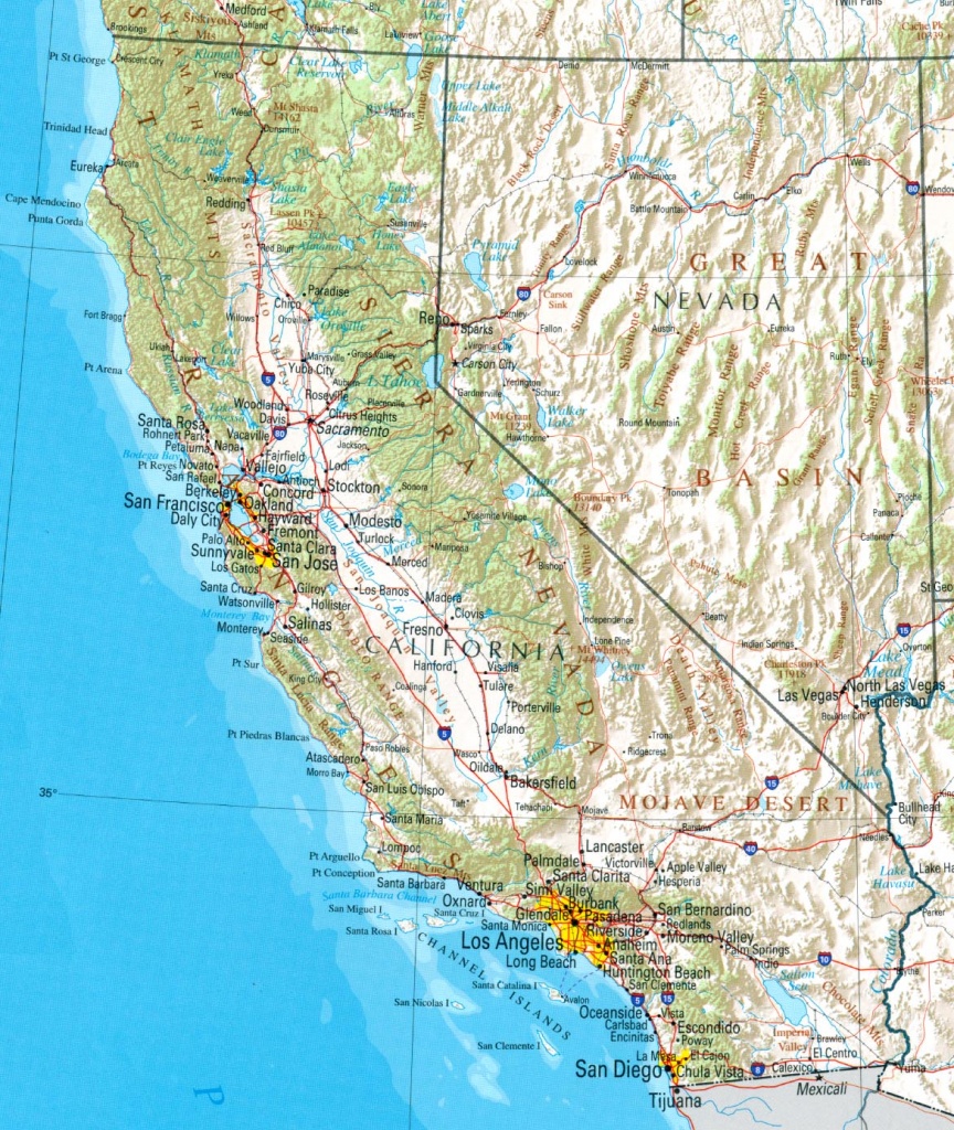 California Reference Map - Topo Map Of California