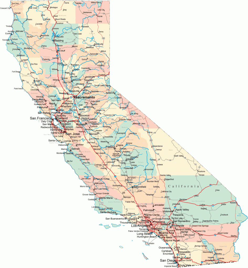 California Road Map - Ca Road Map - California Highway Map - California State Road Map