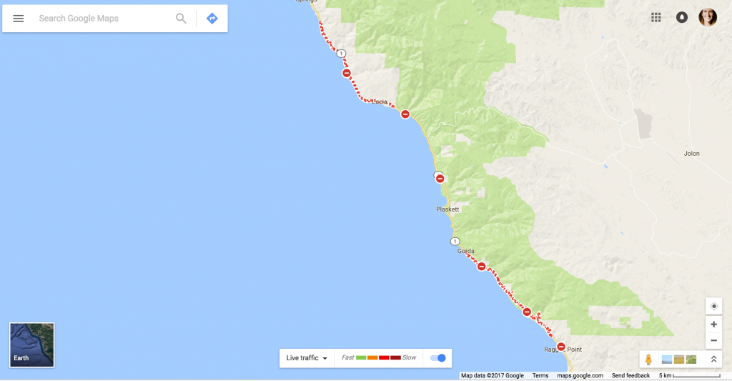 California Scheming - Google Maps + The Highway 1 Detour - Google Maps Santa Cruz California