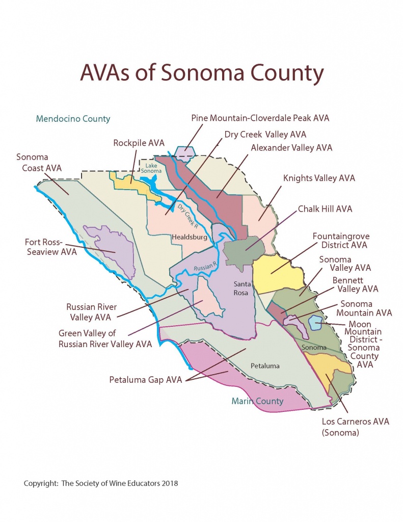 California—Sonoma County: Swe Map 2018 – Wine, Wit, And Wisdom - Sonoma County California Map