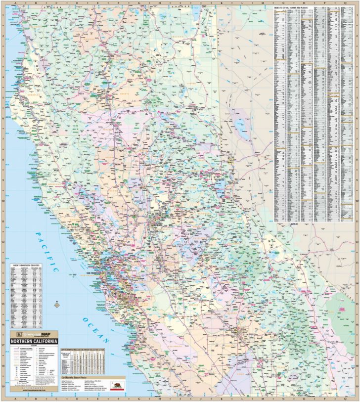 Laminated California Wall Map