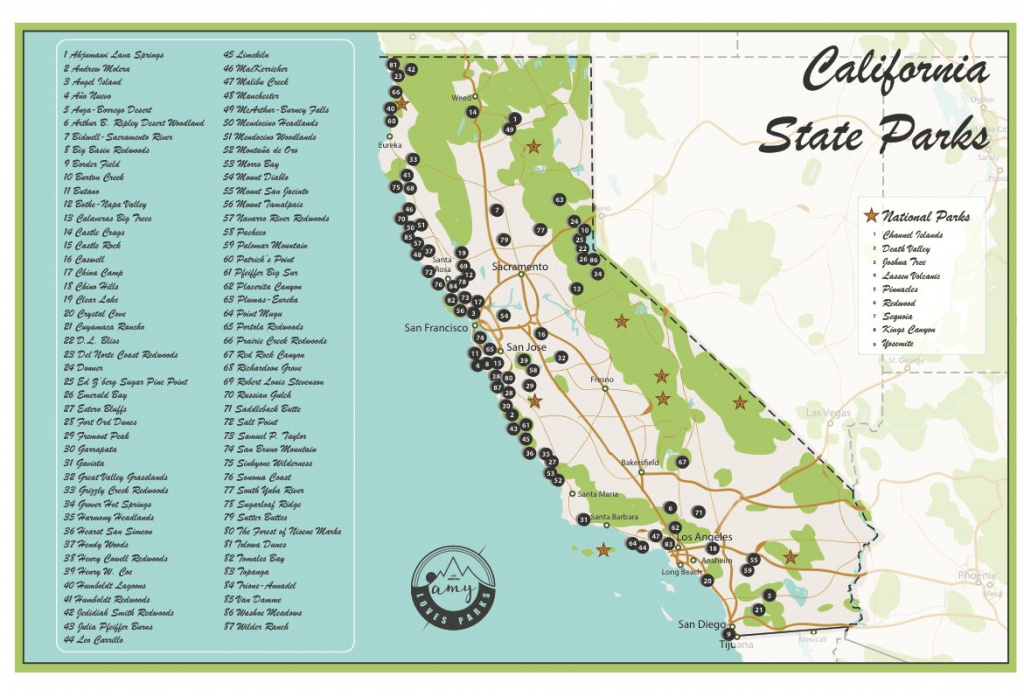 California State Parks Map And Travel Information | Download Free - California State And National Parks Map