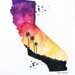 California State State Art California Map Watercolor | Etsy   California Map Art