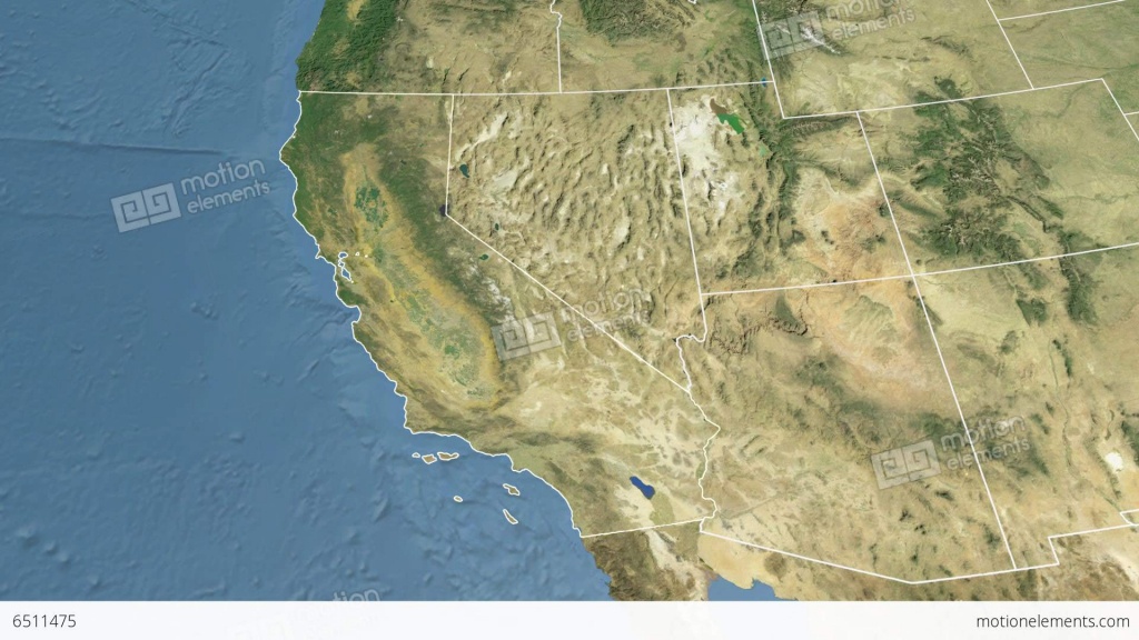 California State (Usa) Extruded. Satellite Map Stock Animation | 6511475 - Satellite Map Of California