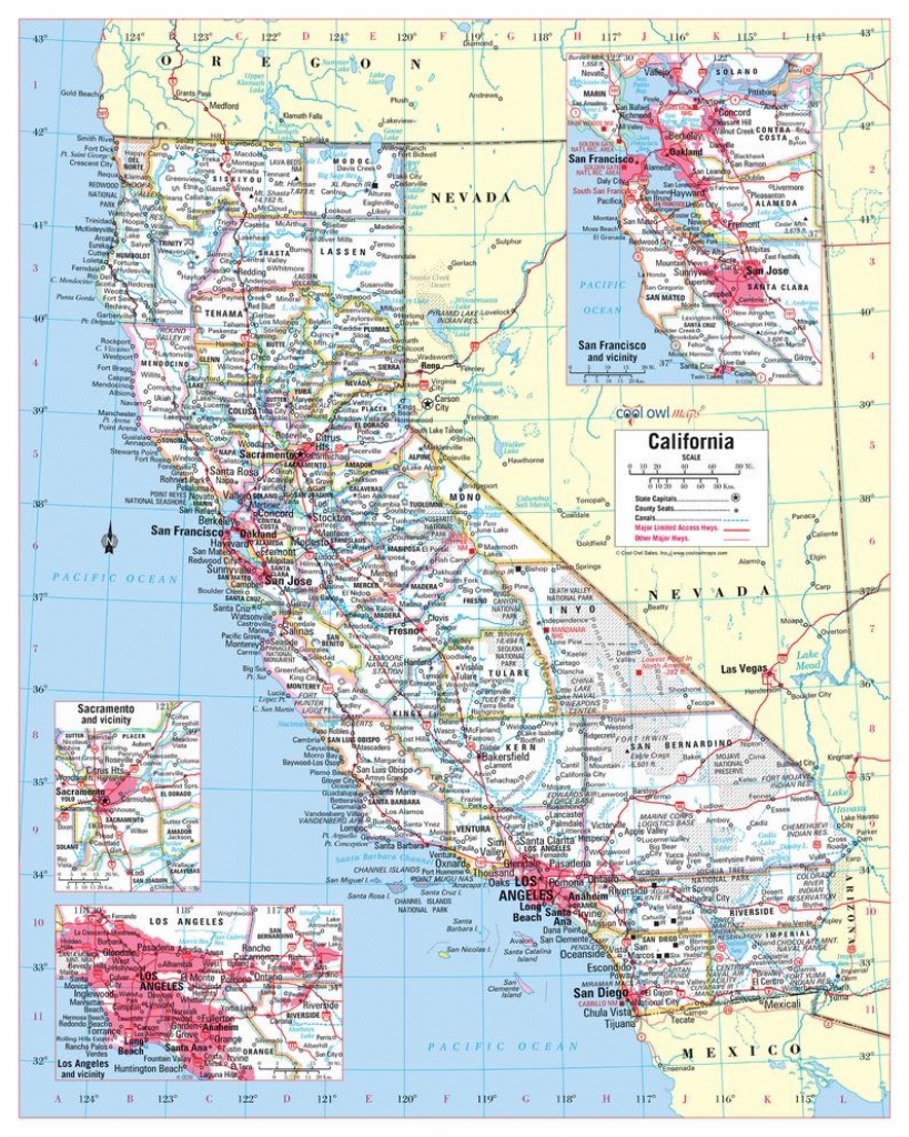 California State Wall Map Large Print Poster - 24&amp;quot;x30&amp;quot; - Large Wall Map Of California