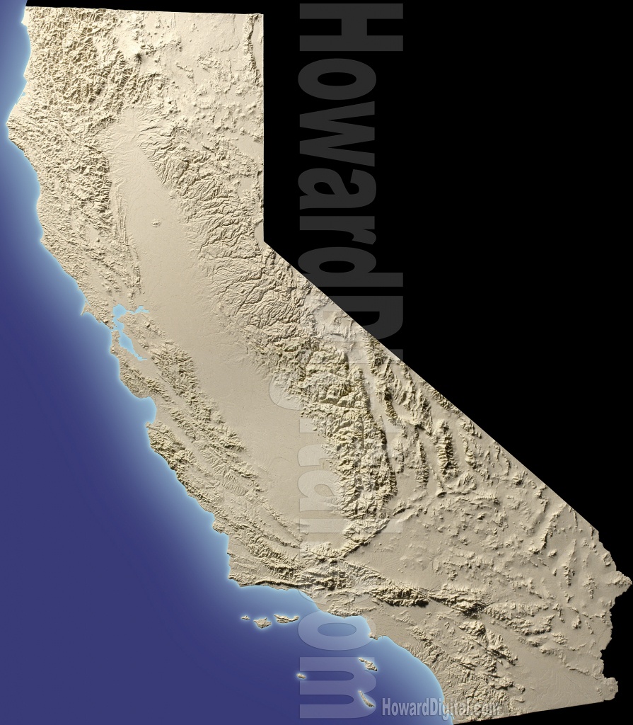 California Terrain Models - Terrain Model - Howard Models - California Terrain Map