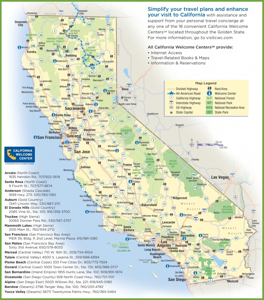 California Travel Map - National And State Parks In California Map