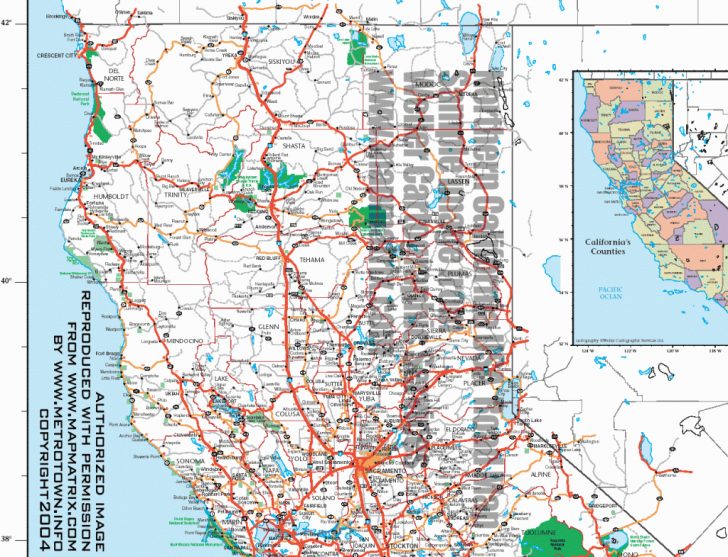 Road Map Oregon California