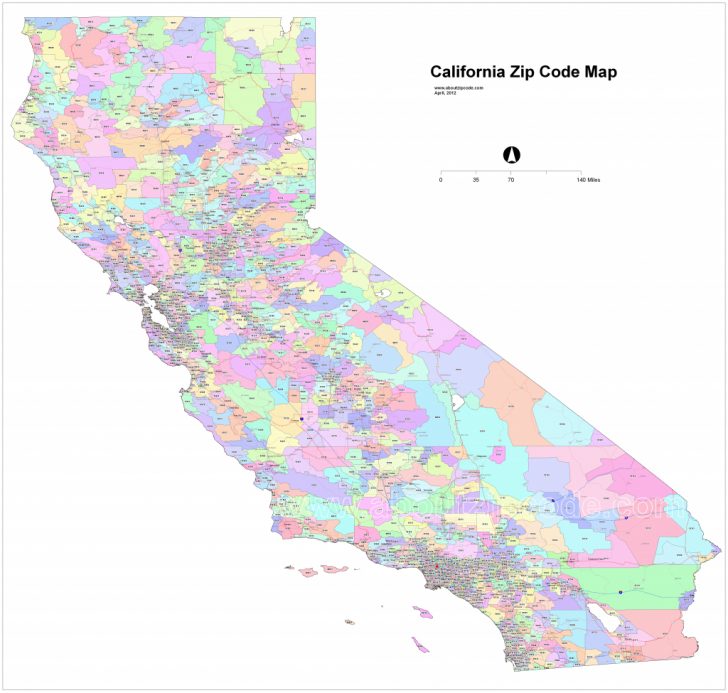 California Zip Code Map Free