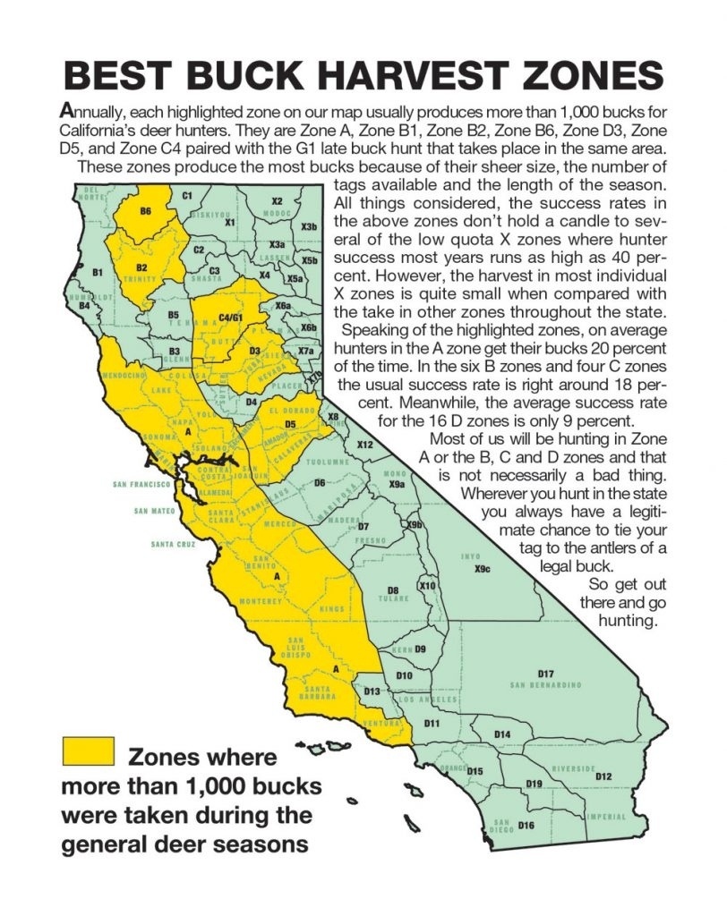 California Zone Map For Deer Hunting – Map Of Usa District - California Hunting Map