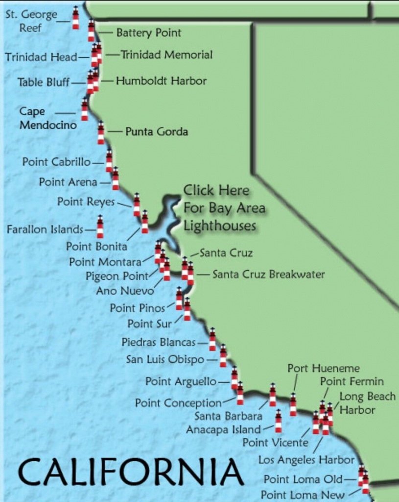 Californian Lighthouses | California Road Trip | California - Map Of California Coast Beaches