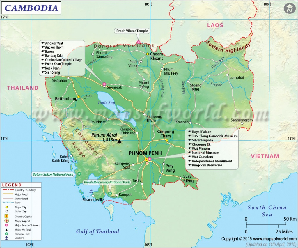 Cambodia Map - Printable Map Of Cambodia