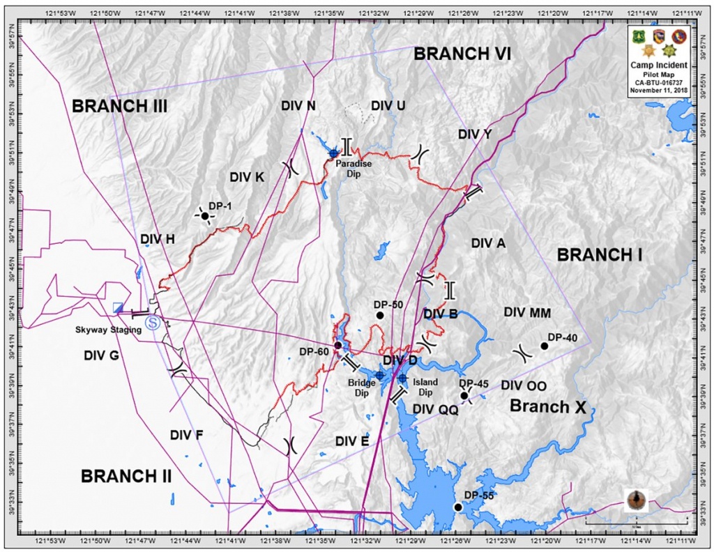 Campfire Updated Branch/division Map. Paradise,california - Paradise California Map