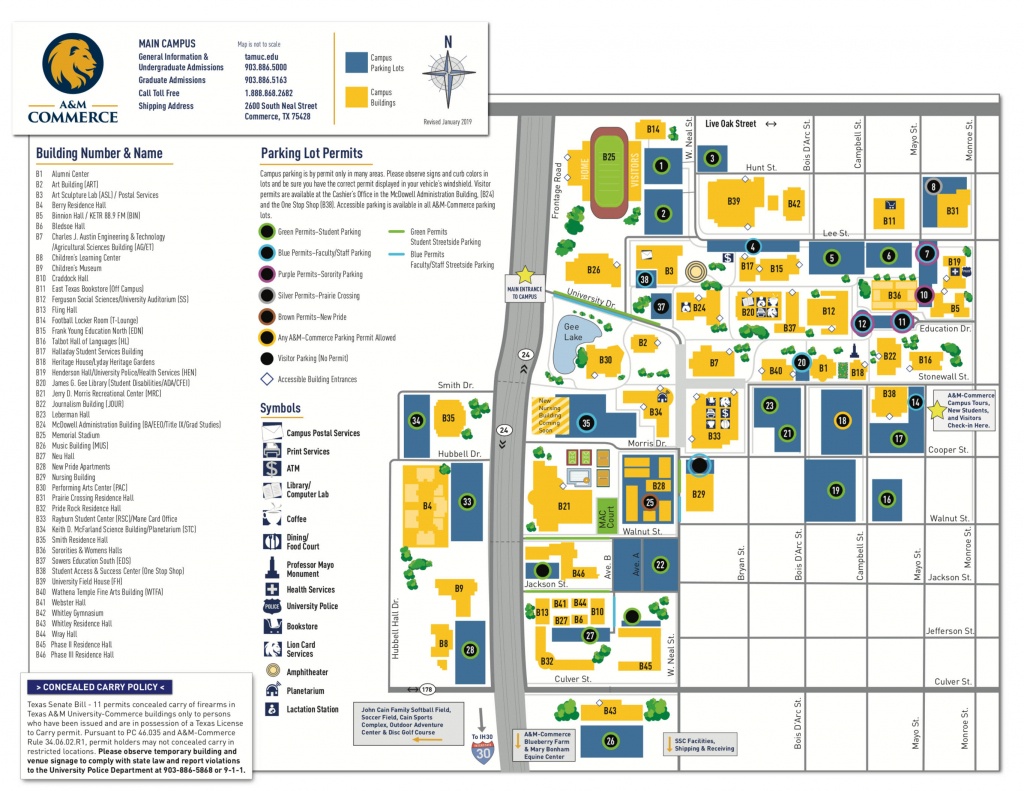 Campus Map - Texas A&amp;amp;m University-Commerce - Texas A&amp;amp;m Parking Map