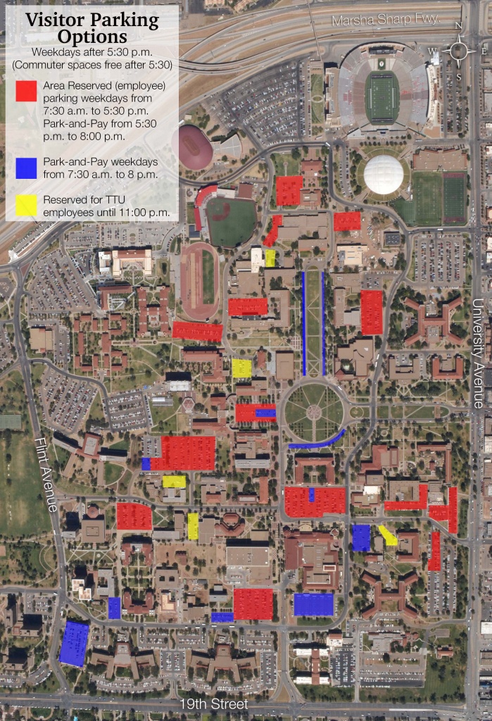 Campus Maps | Transportation &amp;amp; Parking Services | Ttu - Texas Tech Football Parking Map 2017