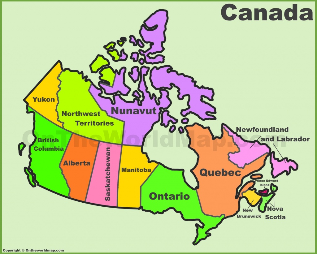 Canada Provinces And Territories Map | List Of Canada Provinces And - Free Printable Map Of Canada Provinces And Territories