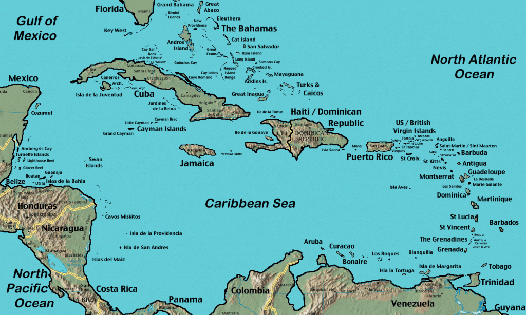 Caribbean Sea Map, Caribbean Country Map, Caribbean Map With Country - Printable Map Of The Caribbean