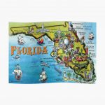 Cartoon Map Of Florida" Posterkevinmiddleton | Redbubble   Florida Cartoon Map