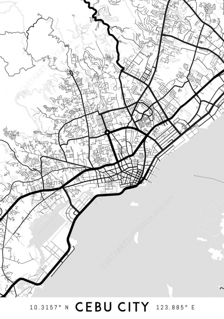 Cebu City Map Print Cebu City Print Cebu City Map | Etsy - Cebu City Map Printable