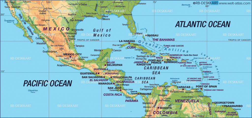Central America &amp;amp; Carribean Map,map Of Central America &amp;amp; Carribean - Printable Map Of Central America