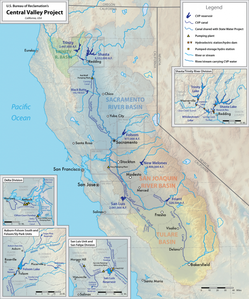 Central Valley Project - Wikipedia - California Water Map