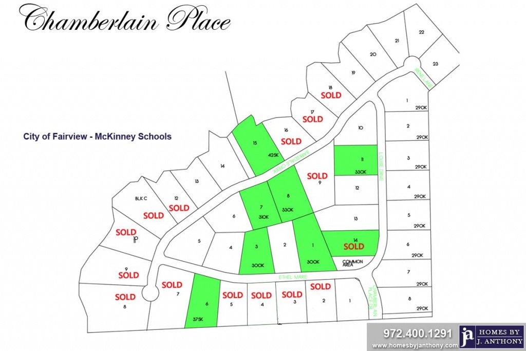 Chamberlain Place Community In Fairview, Tx – Homesj. Anthony - Fairview Texas Map