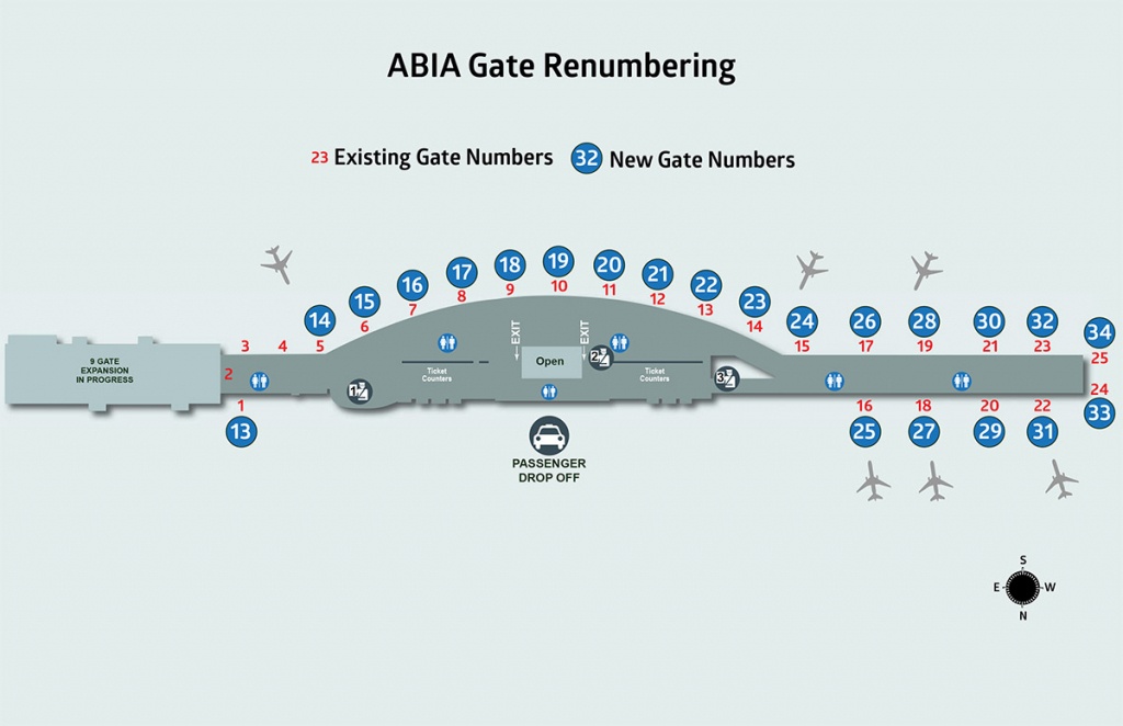Changing Our Numbers; Gate 25 Now Gate 34, More Renumbering To Come - Austin Texas Airport Terminal Map